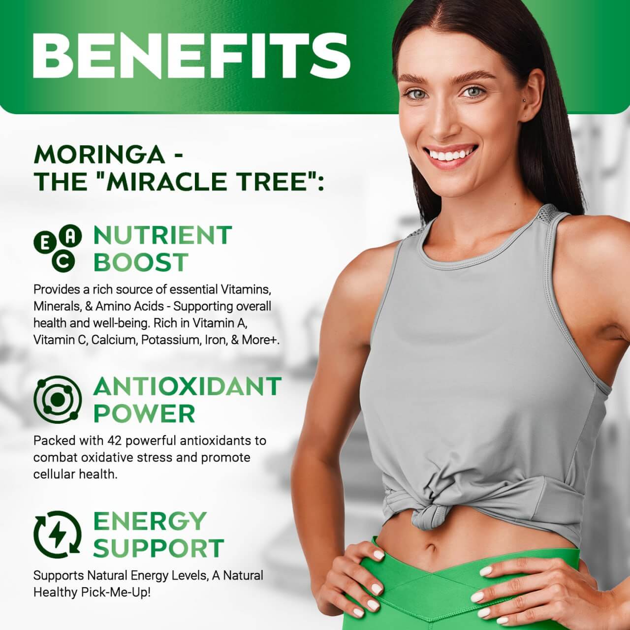 Rosabella Moringa Capsules – 800mg Pure Moringa Powder Supplement – 60 Capsules for Natural Energy, Immune System, Skin & Gut Health Support, Green Antioxidant Superfood, Essential Vitamins & Amino Acids