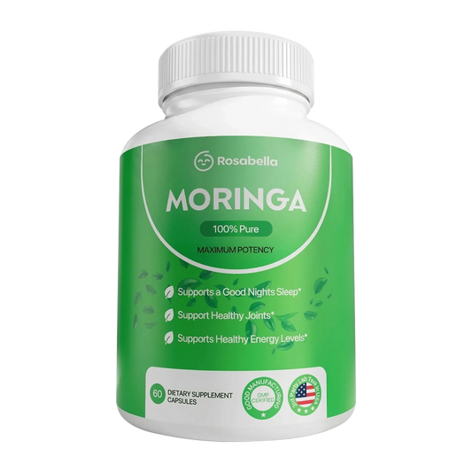 Rosabella Moringa Capsules – 800mg Pure Moringa Powder Supplement – 60 Capsules for Natural Energy, Immune System, Skin & Gut Health Support, Green Antioxidant Superfood, Essential Vitamins & Amino Acids