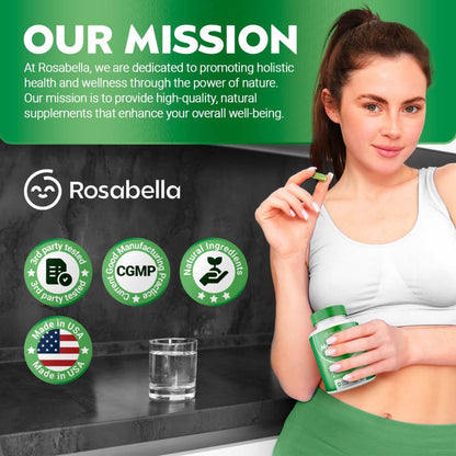Rosabella Moringa Capsules – 800mg Pure Moringa Powder Supplement – 60 Capsules for Natural Energy, Immune System, Skin & Gut Health Support, Green Antioxidant Superfood, Essential Vitamins & Amino Acids